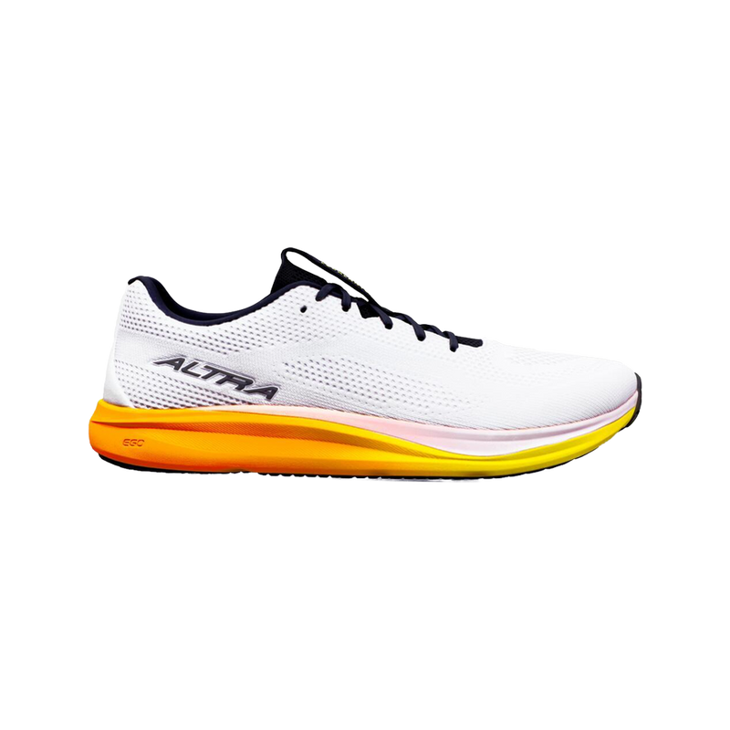 AL0A85T272F | right | Image of Altra Men's Escalante 5 shoe in White / Black / Blazng Yllw