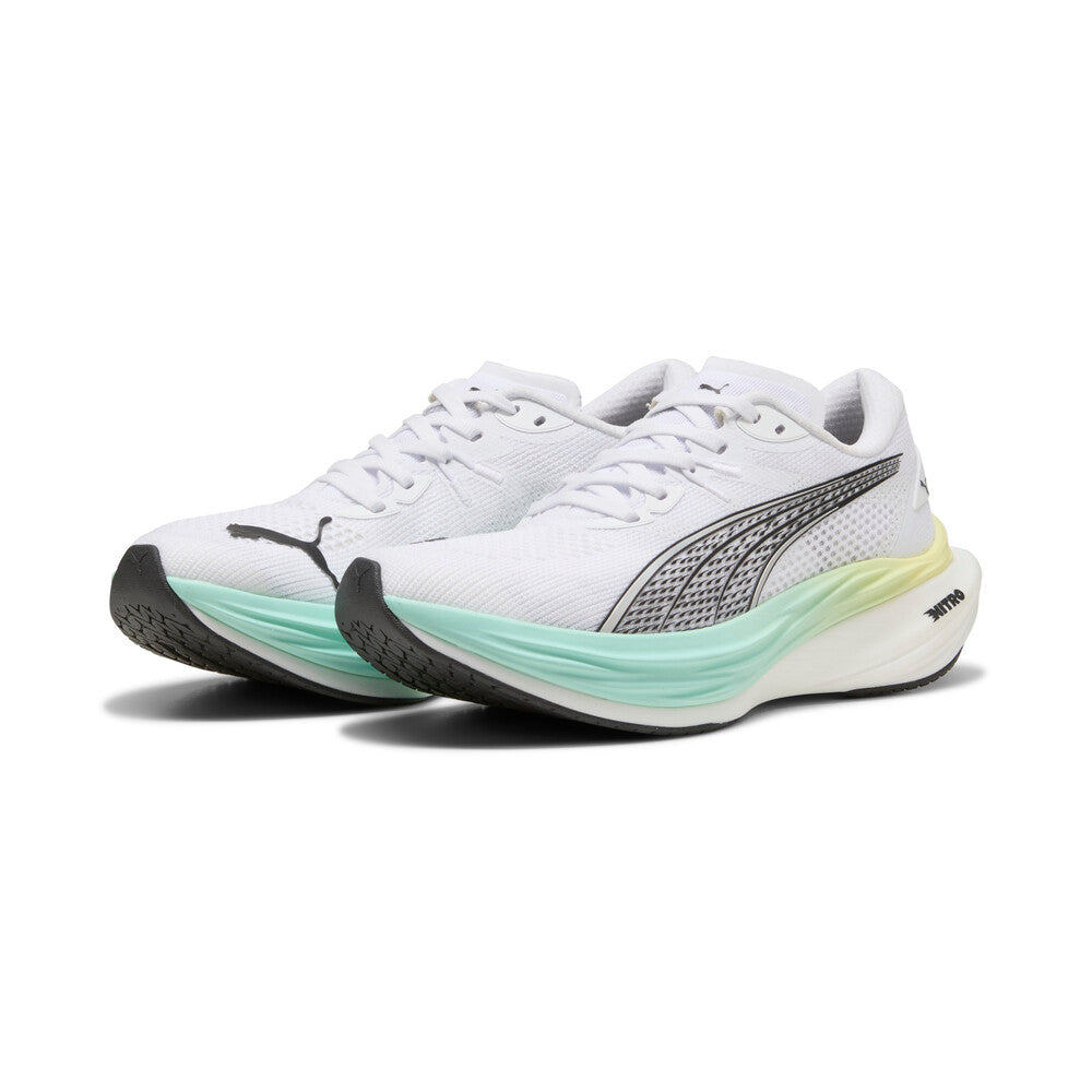 Puma Deviate Nitro 3 | White/Mint | Women's Neutral Running Shoes