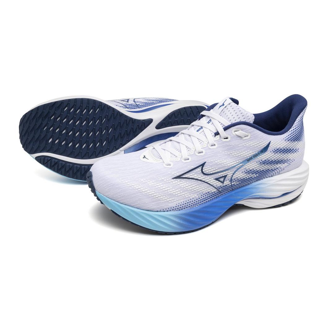 Mizuno Wave Rider 28 | White/Estate Blue | Men's Neutral Running