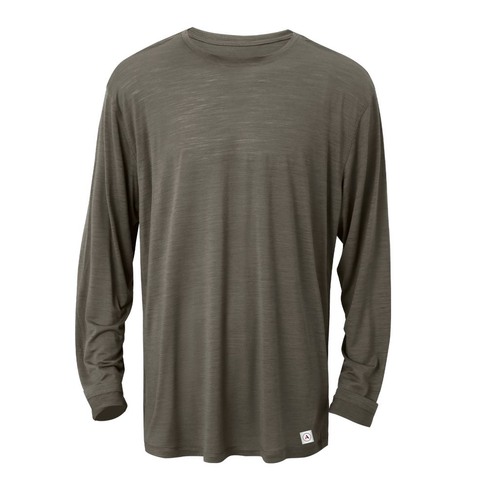 Green long-sleeve shirt on a white background