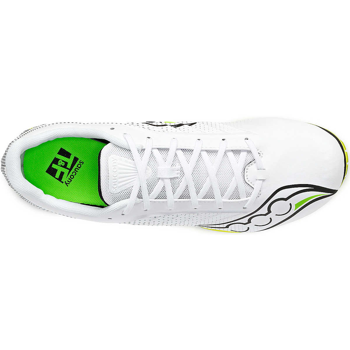 NEW SAUCONY men\'s spitfire 5 spike shoes in white slime Amazon.com | Saucony Men main image 3