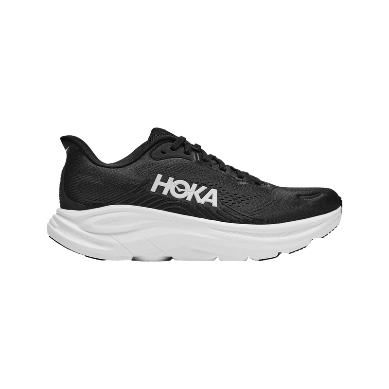 1176573-BWHT | right | Image of HOKA Women's Clifton 11 shoe in Black / White