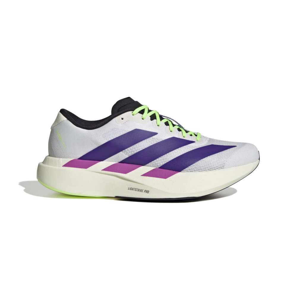 ADIDAS Men's AdiZero Evo SL - Ftwr White/Collegiate Purple/Lime Burst - JS4495