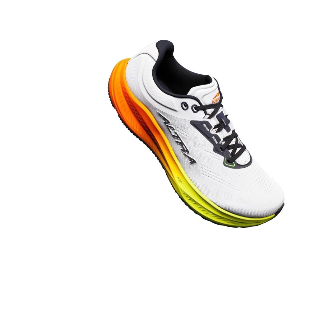 AA Color: WHITE/BLACK/SAFETY YLLW | View: Heel | Sort: 5