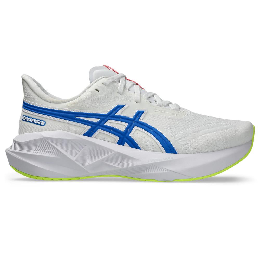 Asics Novablast 5 | White/Tuna Blue | Men's Neutral Running Shoes