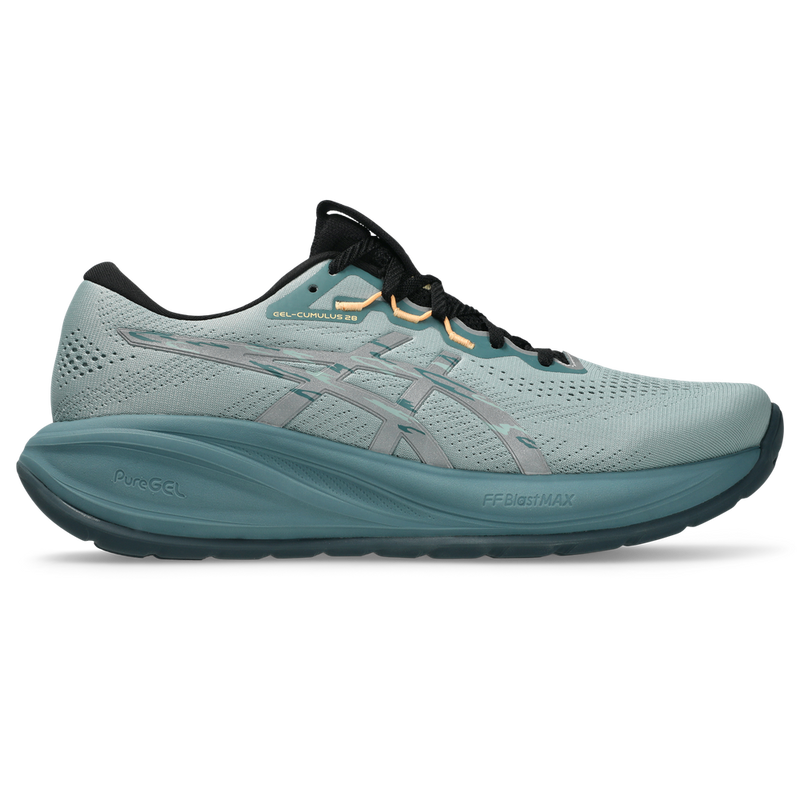 1011C316-400 | right | Image of Asics Men's Gel-Cumulus 28 Lite-Show shoe in Lite - Show / Orange Glow