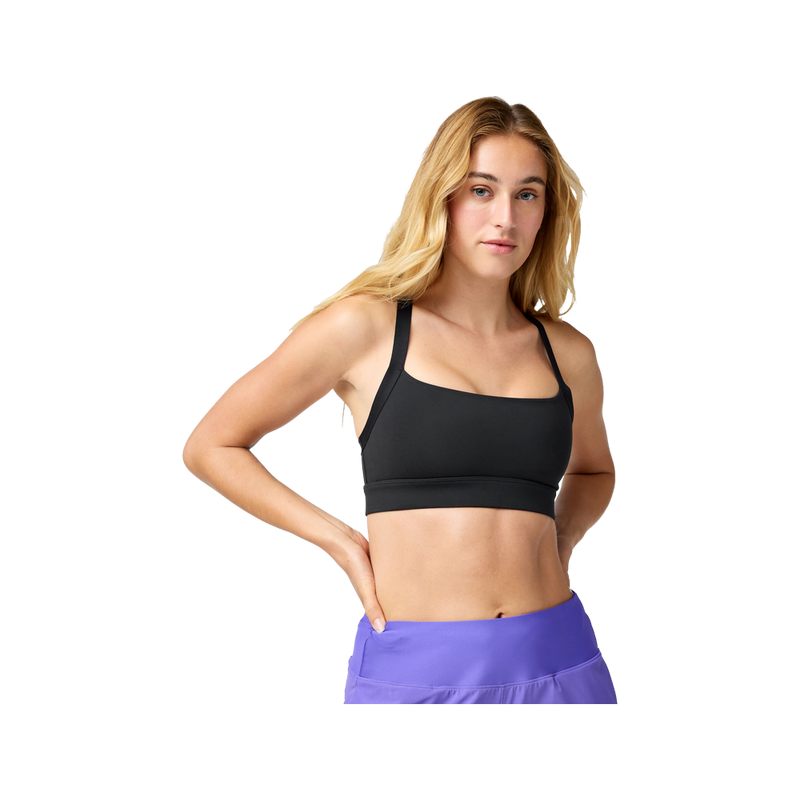 300652-001 | front | Image of Brooks Women's Luxe Strappy Padded Bra apparel item in Black