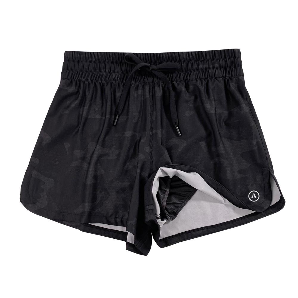 ATHLETIC ANNEX Women's Essential 4" Running Short - Black Camo - 210000271292
