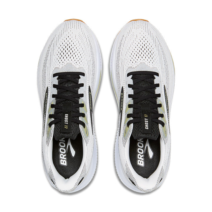 Brooks Ghost 17 | White/Black/Tea | Men's Running and Walking Shoe
