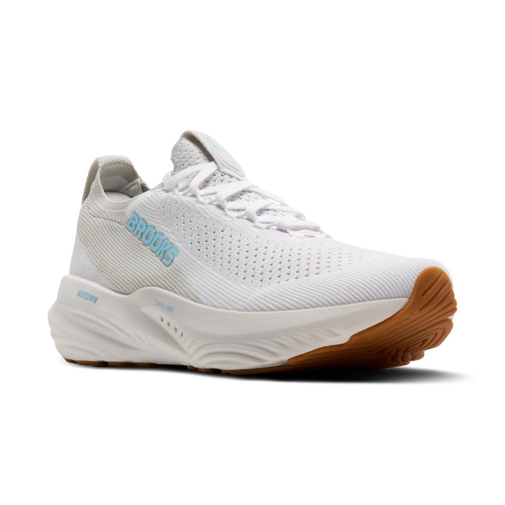 Brooks Glycerin Stealthfit 22 | White/Oyster/Blue | Men's Running