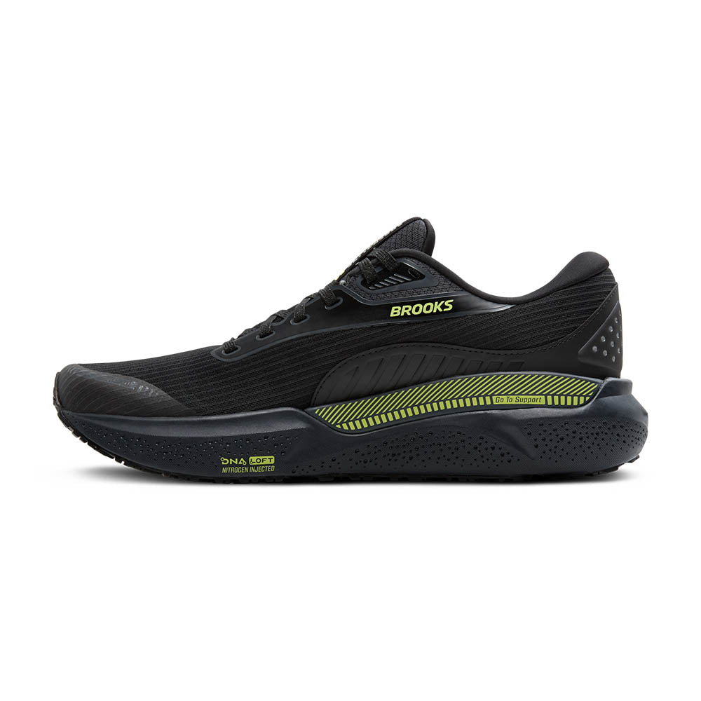 Brooks Men\'s Adrenaline GTS 24 Weatherized Running Shoes Black Yellow Men\'s 9.5 Brooks Adrenaline GTS 24 Weatherized | Black/Ebony/New  main image 2