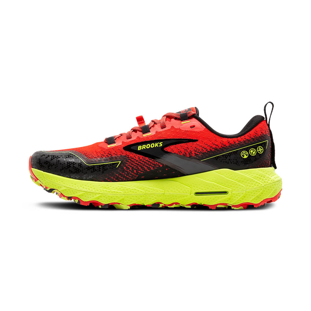 BROOKS Men's Cascadia 18 Cherry Tomato/Lime/Black - 1104261D656