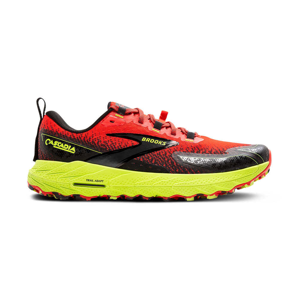 BROOKS Men's Cascadia 18 Cherry Tomato/Lime/Black - 1104261D656