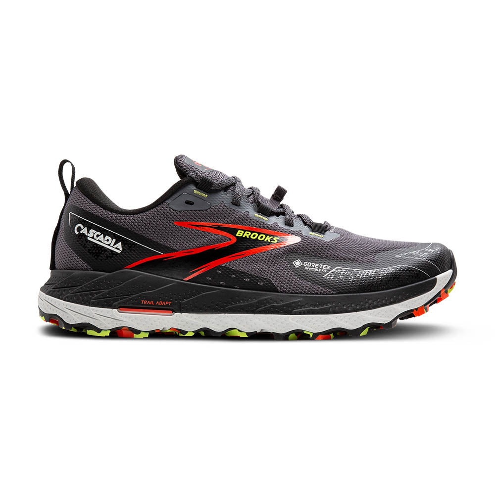 BROOKS Men's Cascadia 18 GTX Blackened Pearl/Black/Tomato - 1104271D016