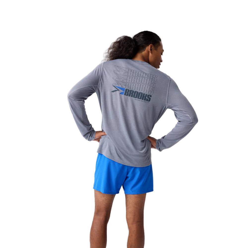 BROOKS Men's Distance Long Sleeve 3.0 Storm/Vantage Throwback - 211501-065