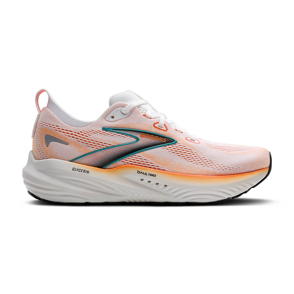 BROOKS Men's Glycerin 22 - White/Orange/Green Blue Slate - 1104451D186