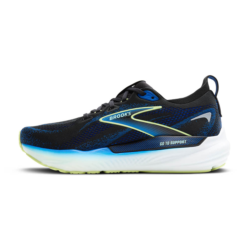 BROOKS Men's Glycerin GTS 22 - Black/Cobalt/Neo Yellow - 1104461D002