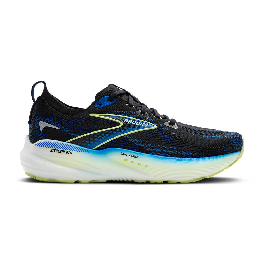 BROOKS Men's Glycerin GTS 22 - Black/Cobalt/Neo Yellow - 1104461D002