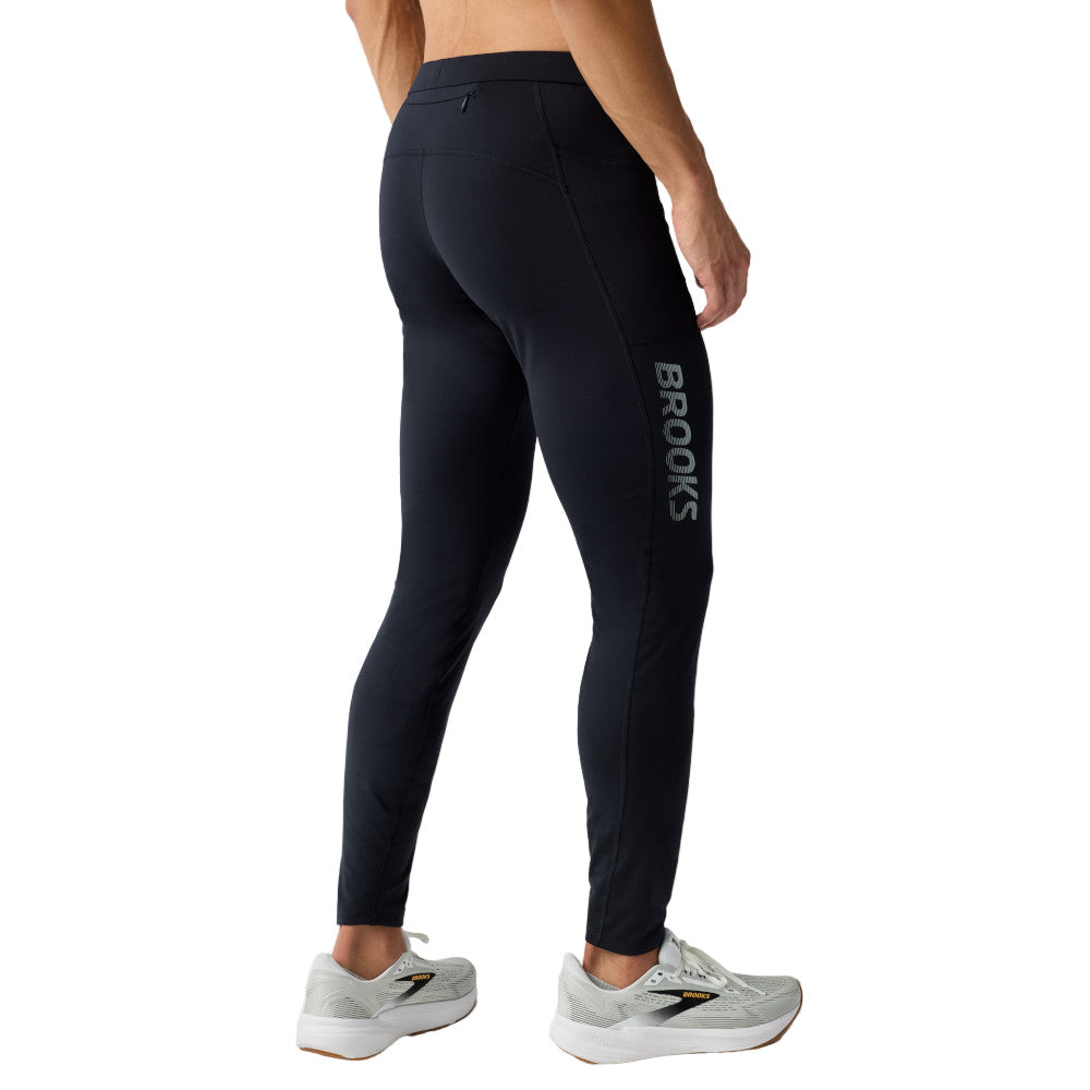 BROOKS Men's Momentum Thermal Tight 2.0 Black/Speed Logo - 211568-021