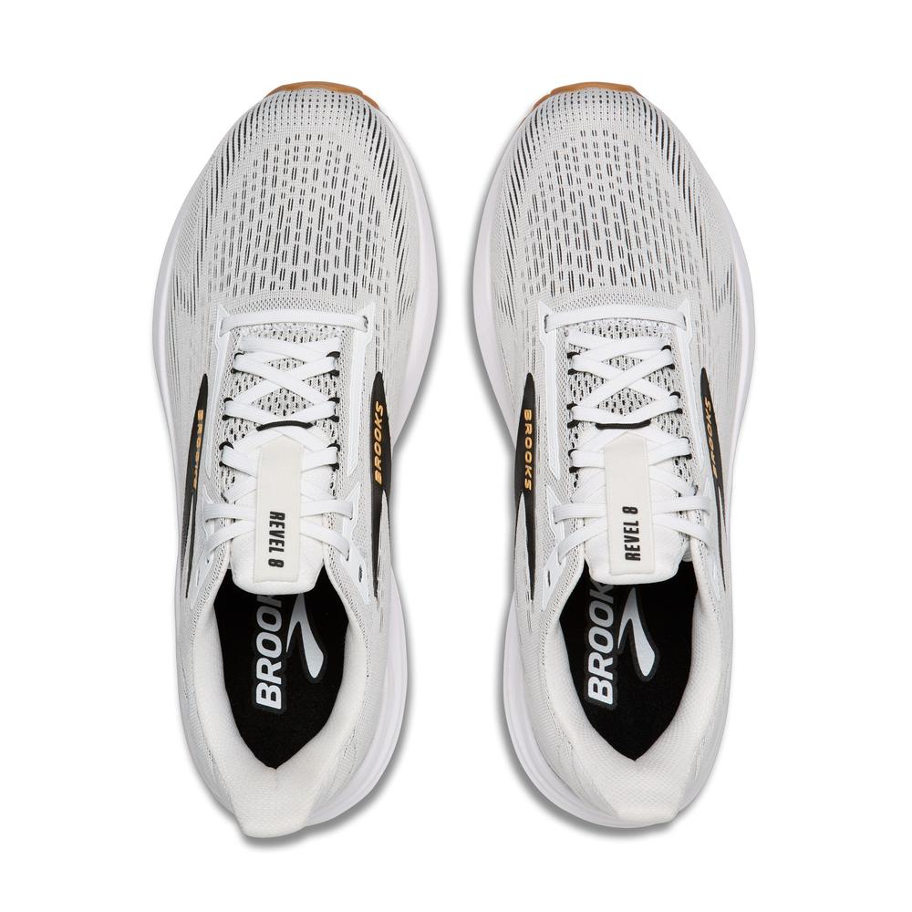 Brooks Revel 8 | White/Black/Oak Buff | Men's Everyday Running and