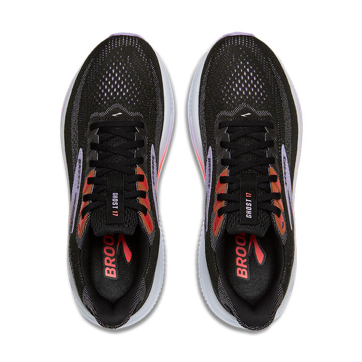 Brooks Ghost 17 | Black/Purple/Coral | Women's Running and Walking