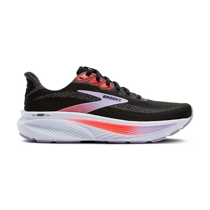 Brooks Ghost 17 | Black/Purple/Coral | Women's Running and Walking