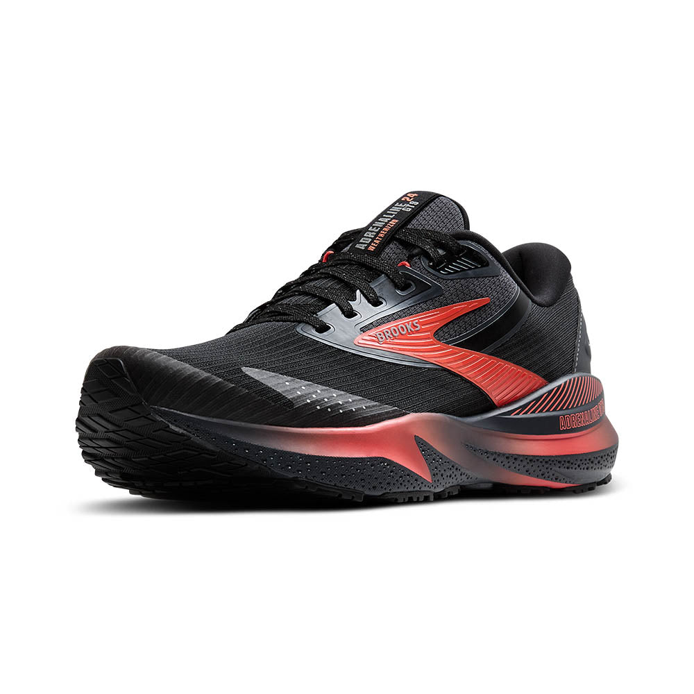 Brooks Adrenaline GTS 24 Weatherized | Black/Ebony/Hot Coral  display picture 2