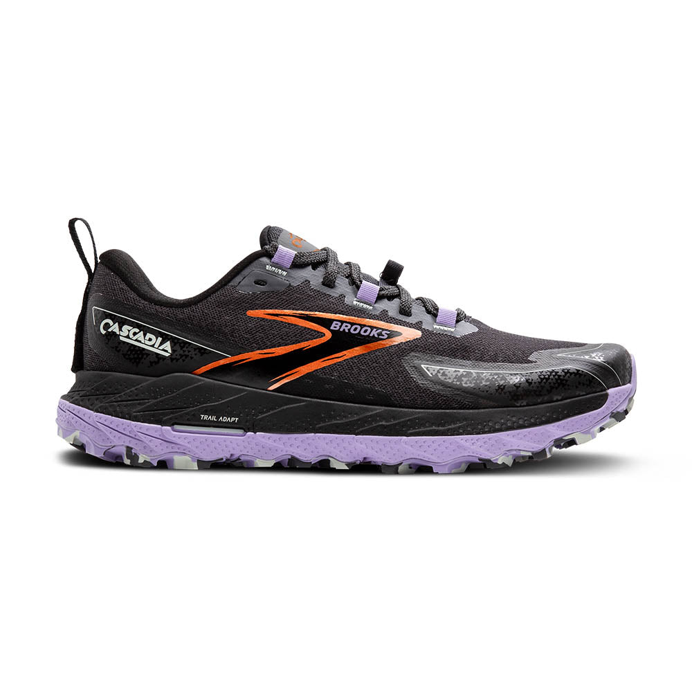 BROOKS Women's Cascadia 18 Ebony/Sweet Lavender/Copper - 1204161B048