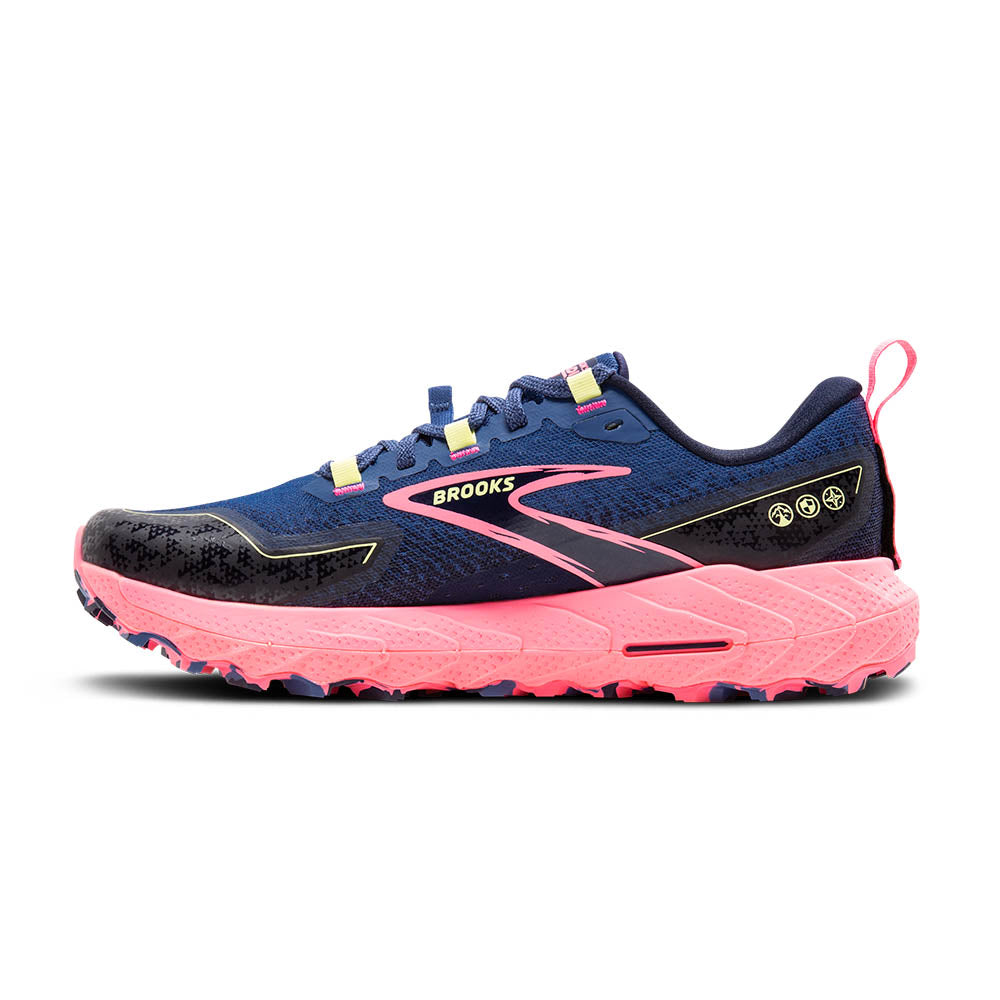 BROOKS Women's Cascadia 18 Grey Blue/Pink/Sunny Lime - 1204161B496