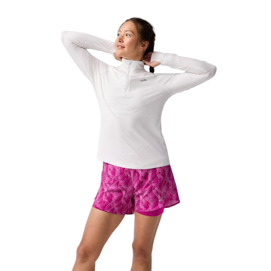 BROOKS Women's Dash 1/2 Zip 3.0 White - 221733-100