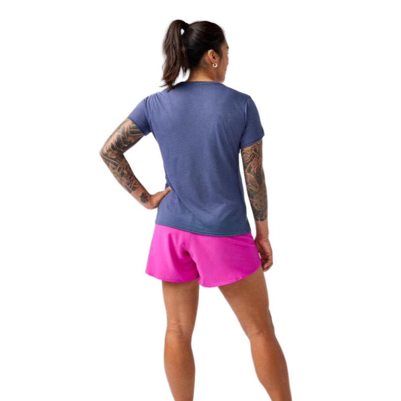 BROOKS Women's Distance Short Sleeve 3.0 Htr Nightshadow/BR Speed Logo - 221669-498