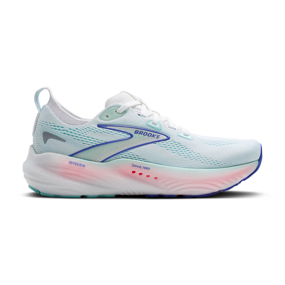 BROOKS Women's Glycerin 22 - White/Limpet Shell/Amparo Blue - 1204341B110