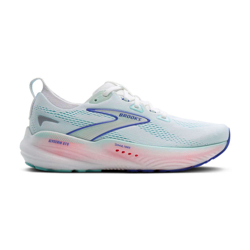 BROOKS Women's Glycerin GTS 22 - White/Limpet Shell/Amparo Blue - 1204351B110