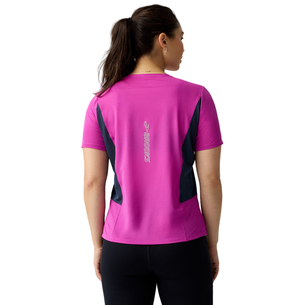 BROOKS Women's High Point Short Sleeve 2.0 Fuchsia/Blue Nights - 221734-513