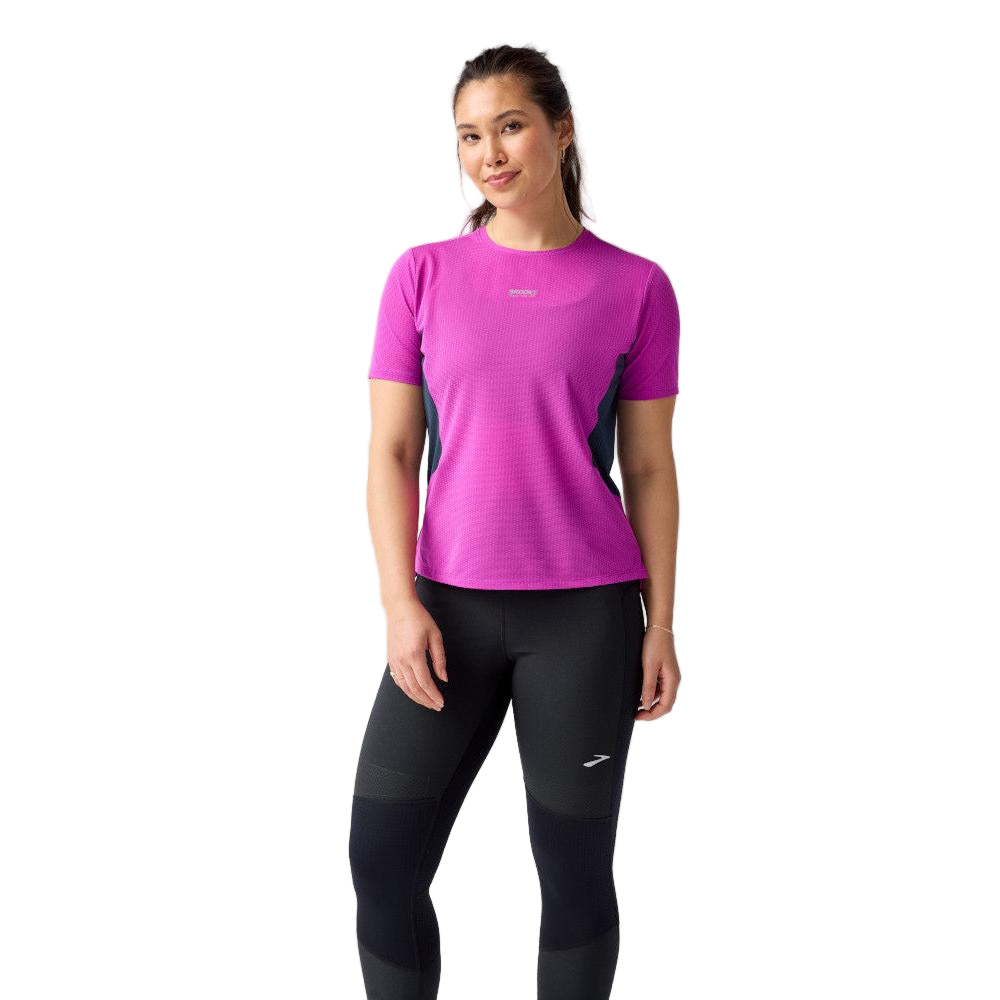 BROOKS Women's High Point Short Sleeve 2.0 Fuchsia/Blue Nights - 221734-513