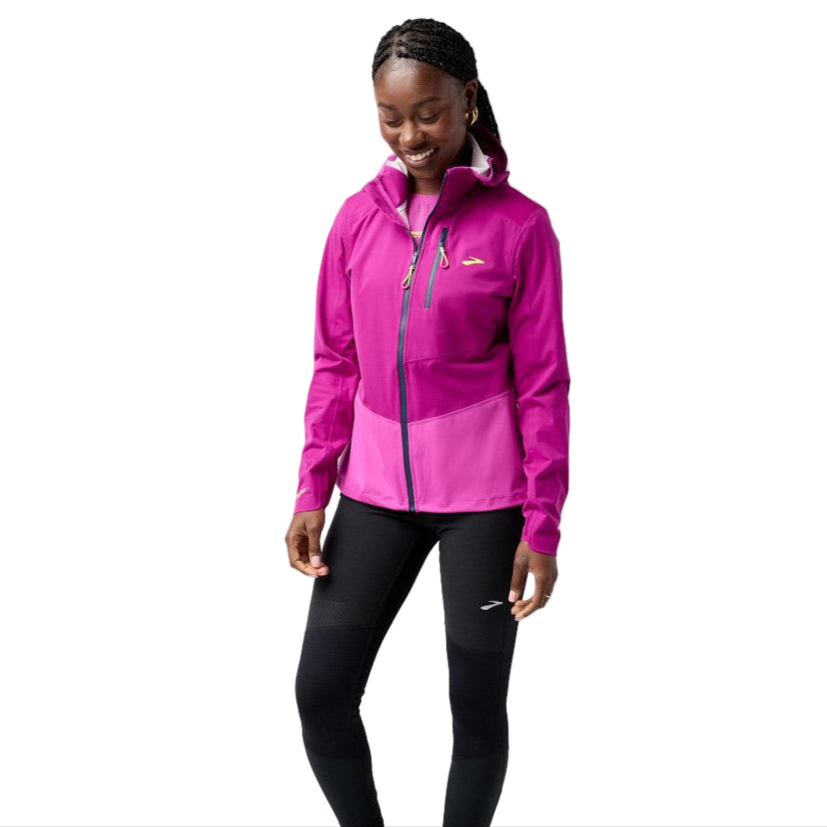 BROOKS Women's High Point Waterproof Jacket 2.0 Dk Fuchsia/Fuchsia - 221710-514