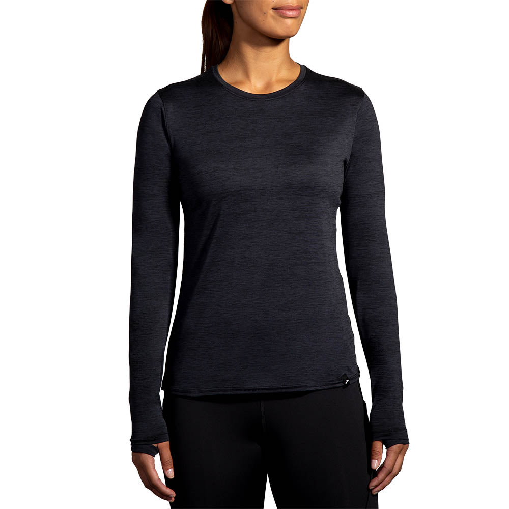 BROOKS Women's Luxe Long Sleeve Htr Deep Black - 221683-009
