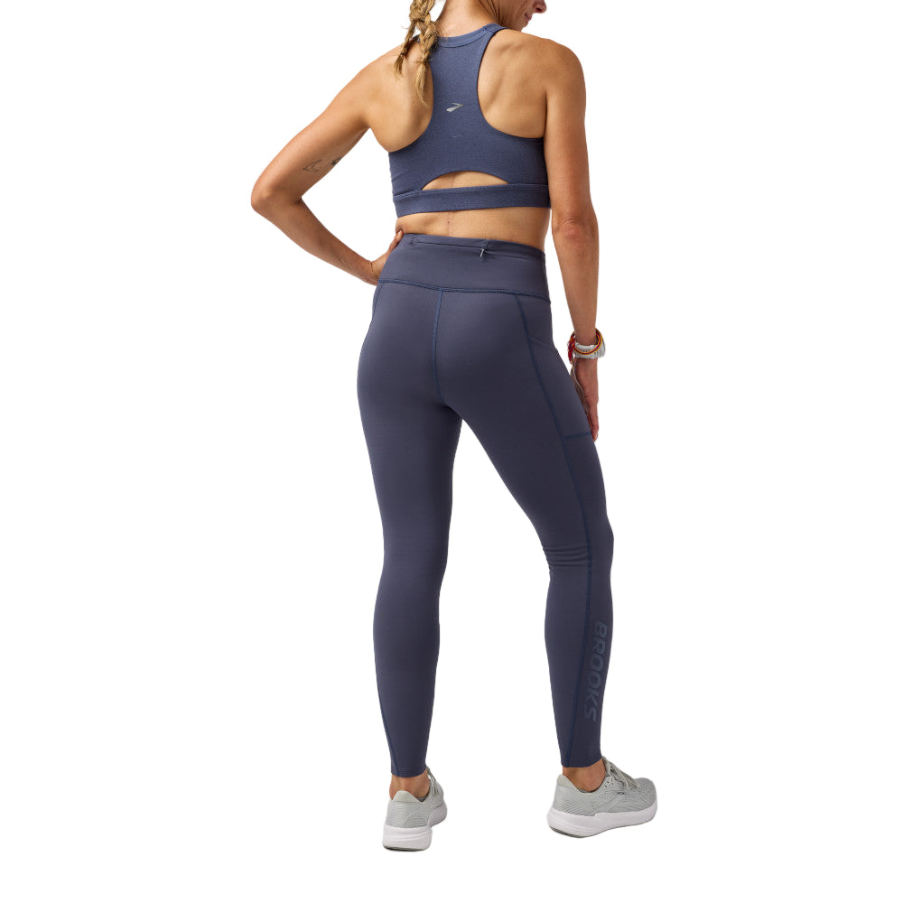 BROOKS Women's Momentum Thermal Tight 2.0 Dk Nightshadow/Speed Logo - 221737-459