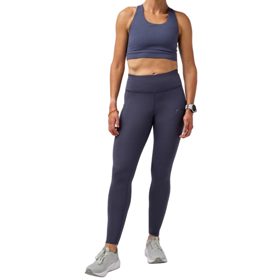 BROOKS Women's Momentum Thermal Tight 2.0 Dk Nightshadow/Speed Logo - 221737-459