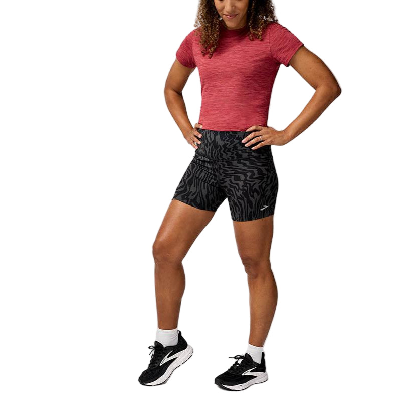 BROOKS Women's Spark 5" Short Tight Obsidian Speedscape - 221661-073