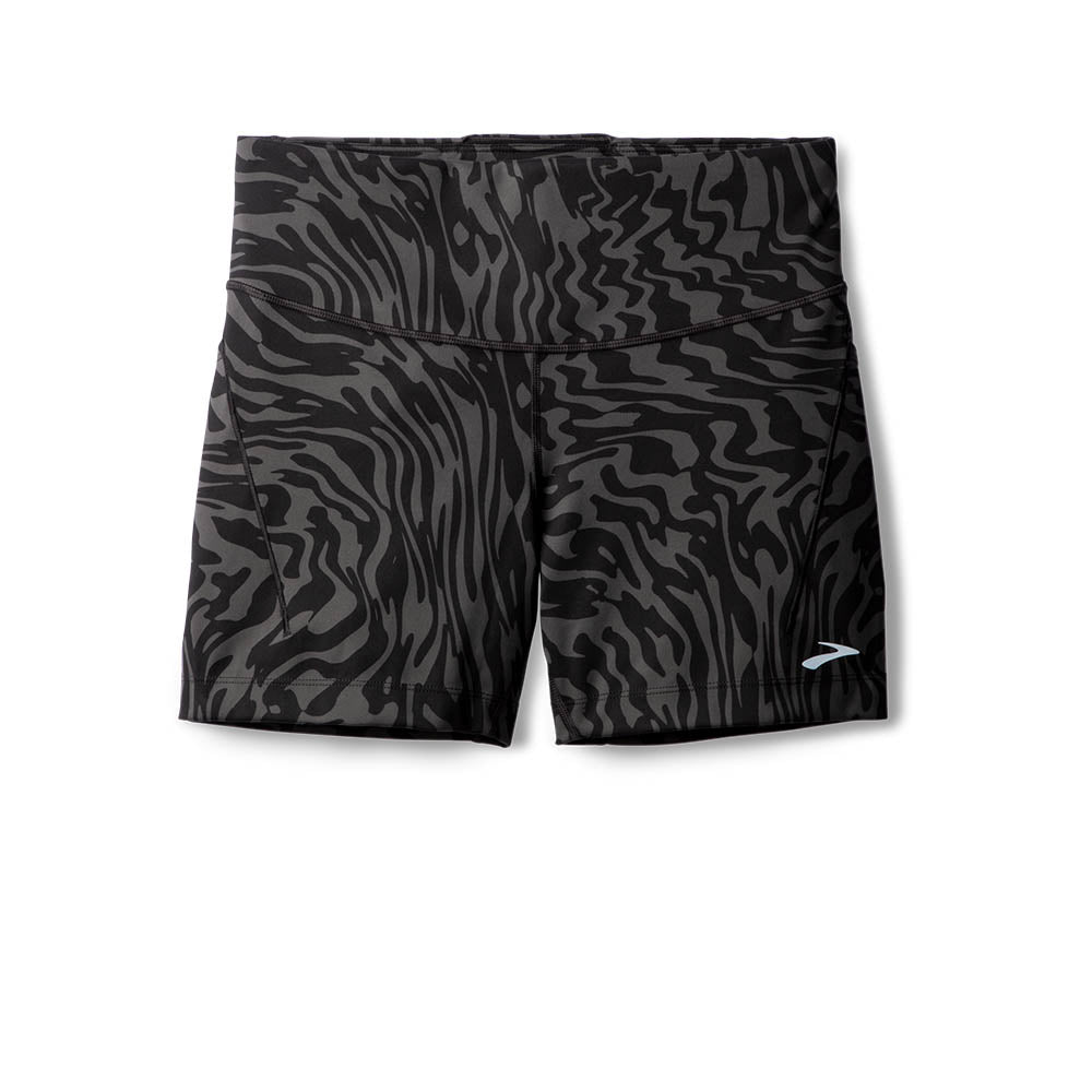 BROOKS Women's Spark 5" Short Tight Obsidian Speedscape - 221661-073
