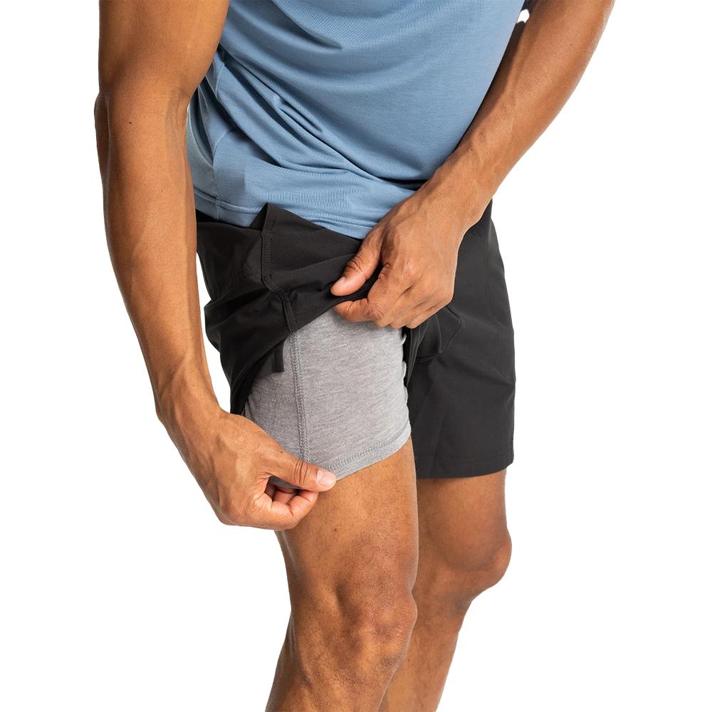 FREE FLY M Lined Active Breeze Short 5.5" - Black - MLABS-5-300