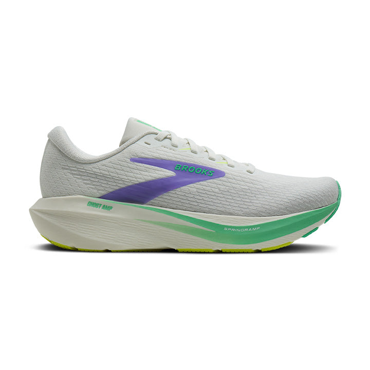 1204861B045 | right | Image of Brooks Women's Ghost Amp shoe in Grey / Grey / Paradise Green