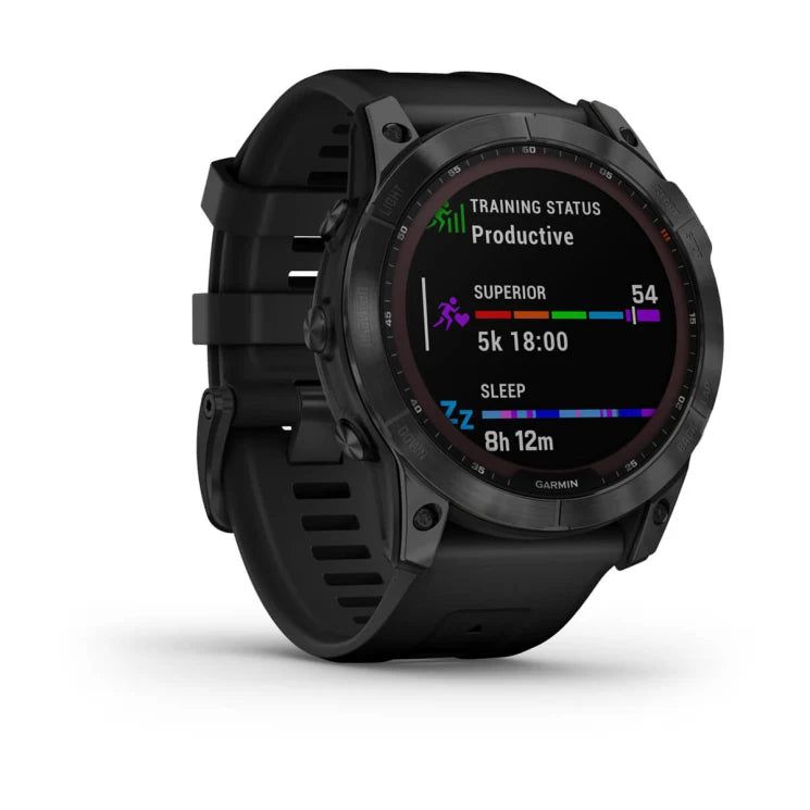 GARMIN Fenix 7X - Sapphire Solar -Titanium - Black Band - S10-02541-22