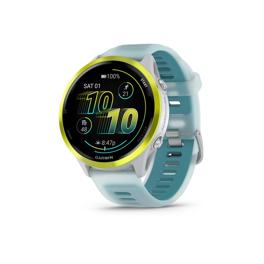 GARMIN Forerunner 570 - Amp Yellow Aluminum w/ Translucent Whitestone/Turquoise Band - 010-02971-01