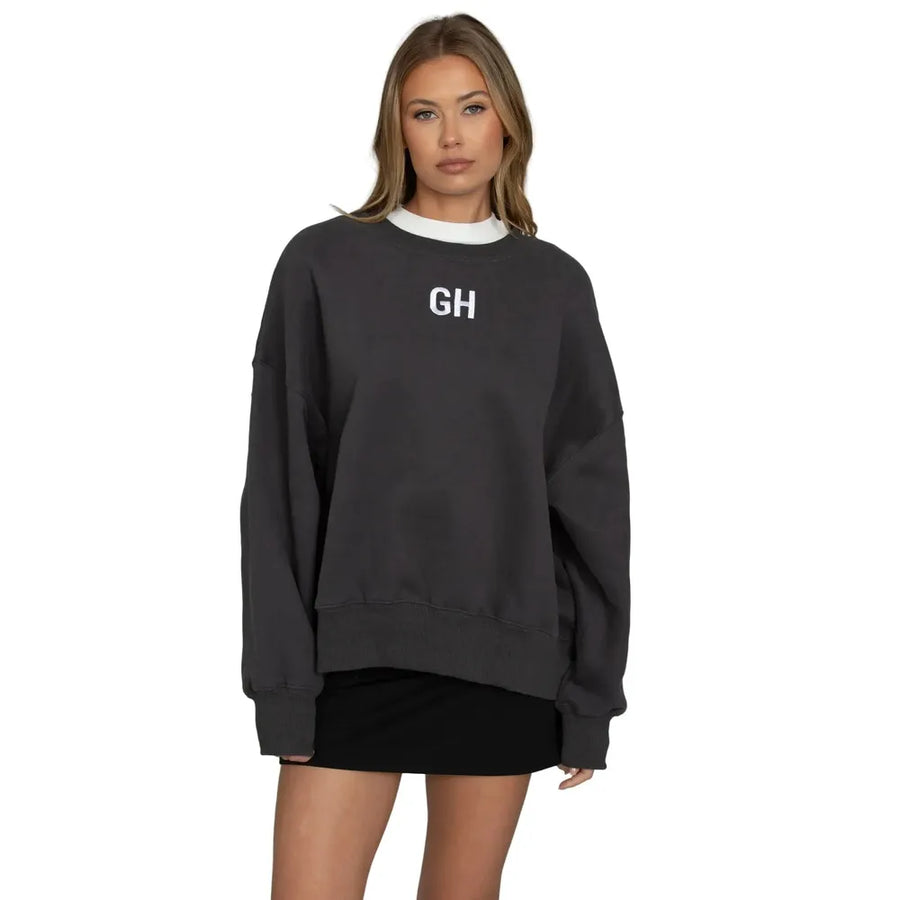 GOLD HINGE W GH Embroidered Sweatshirt -, Off-Black - GH112