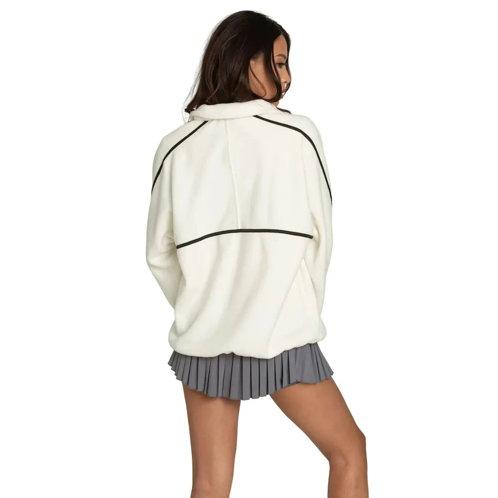 GOLD HINGE W Minimalistic Half-Zip Pullover -, Ivory - GH052