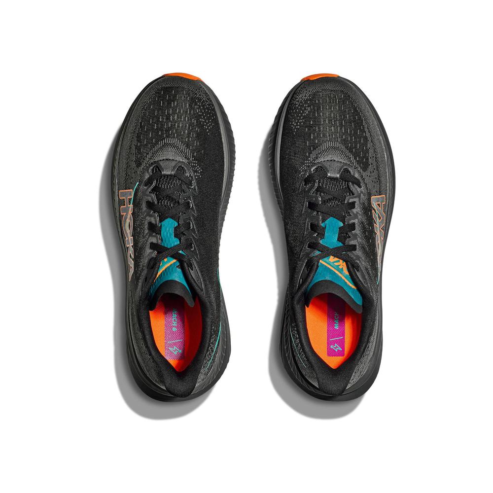 HOKA M MACH 6 - BLACK / ELECTRIC TANGERINE - 1147790-BKLC