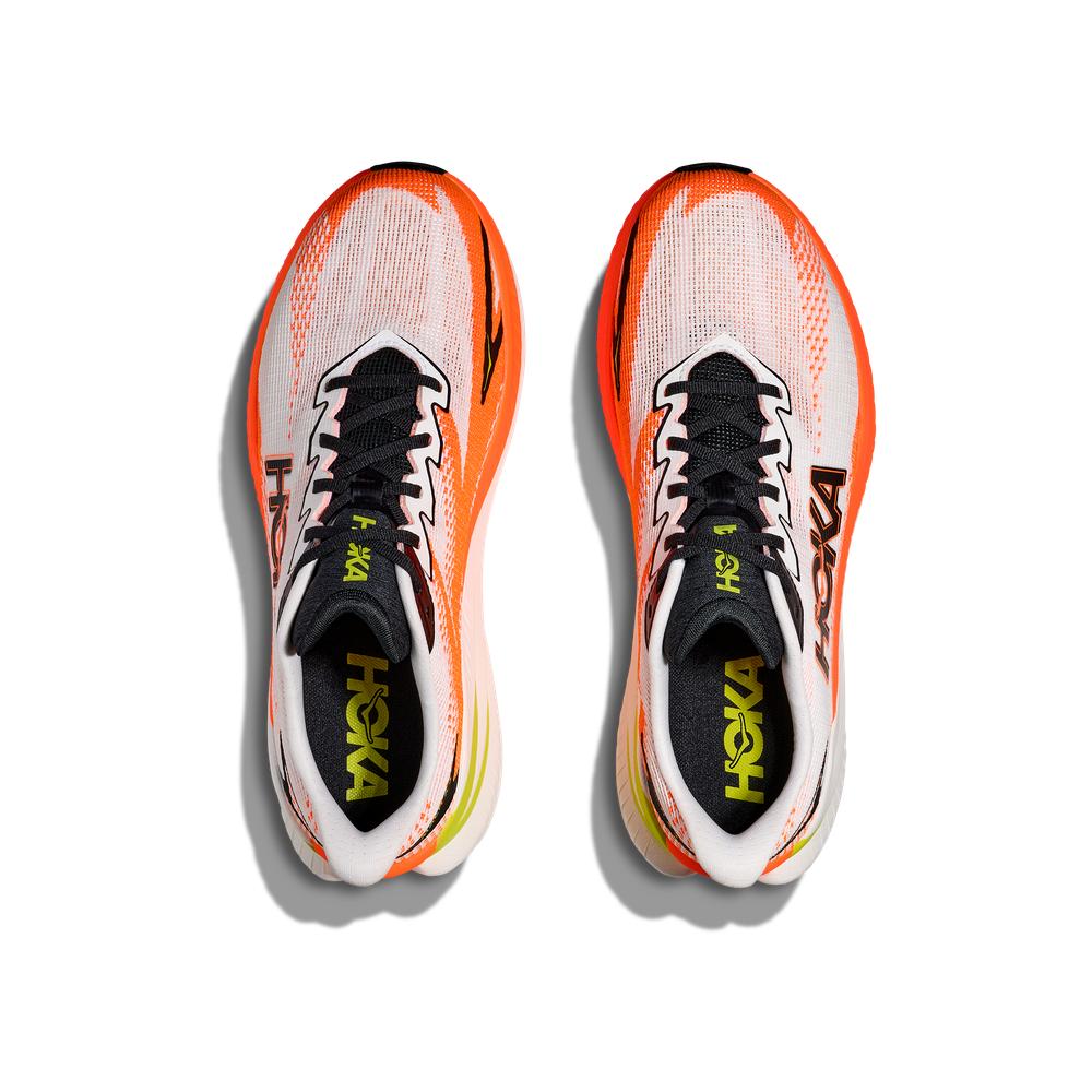 HOKA M MACH X 3 - WHITE / NEON TANGERINE - 1168720-WNG