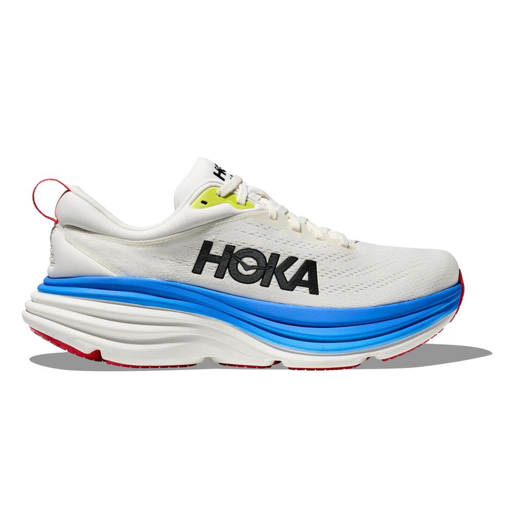 HOKA Men's Bondi 8 - BLANC DE BLANC/VIRTUAL BLUE - 1123202-BVR